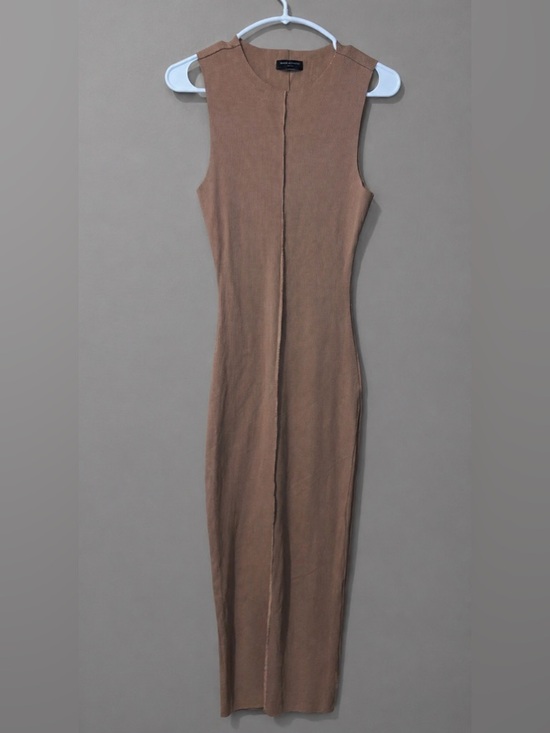 naked wardrobe Dresses & Skirts - Naked wardrobe Brown ribbed tank dress